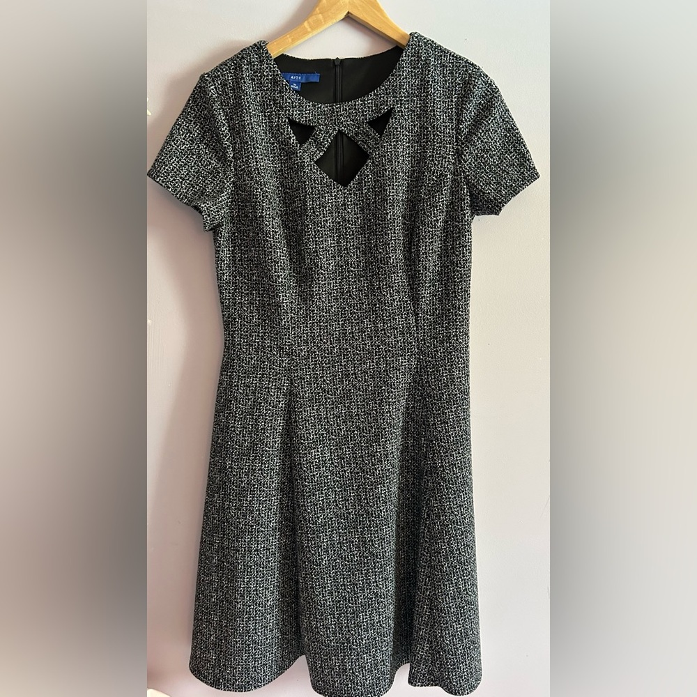 Apt. 9 Black, Gray and White Dress with Cut-Out in front Size 10